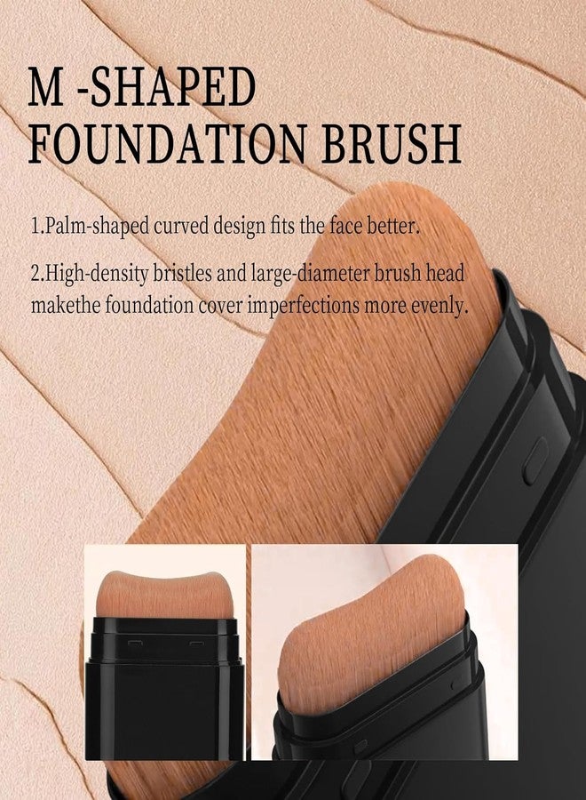 Phanund Foundation Stick, 2 in 1 Dual-Ended Long-Lasting Face Contouring Foundation, Concealer Stick with Brush, Full Coverage for Dark Circles & Blemishes, Hydrating Matte Contour Sticks for Face Makeup (03) - Image 5
